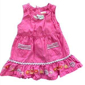Gymboree Girls Pink Sleeveless Embroidered Ruffle Dress